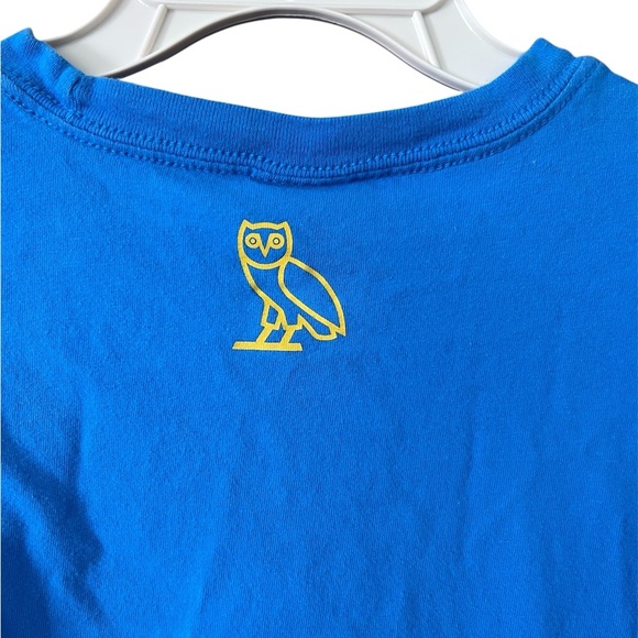 OVO - DRAKE - Electric Blue Tee with Silver Metallic Logo Size Large - Picture 3 of 4